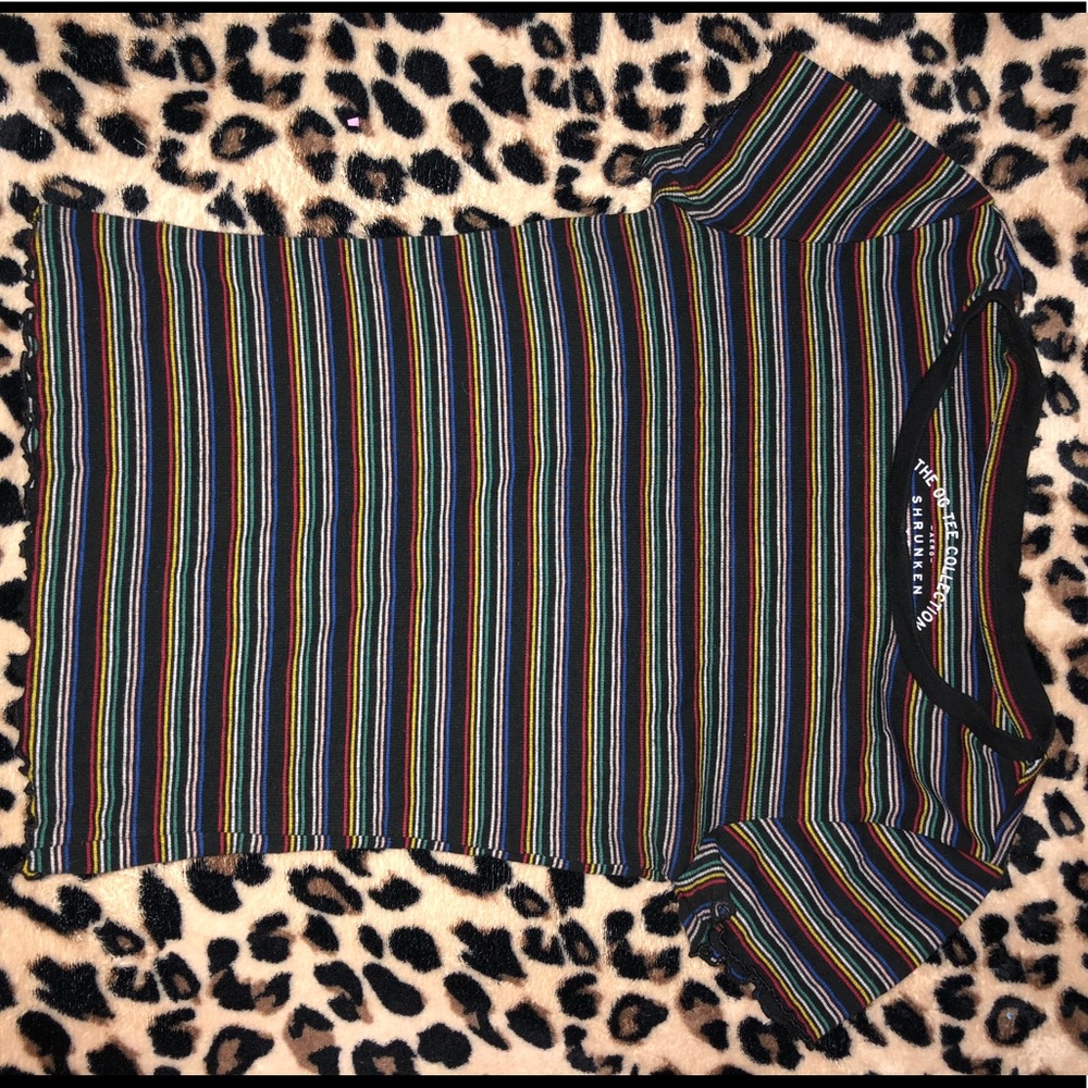 Aeropostale cropped rainbow tee